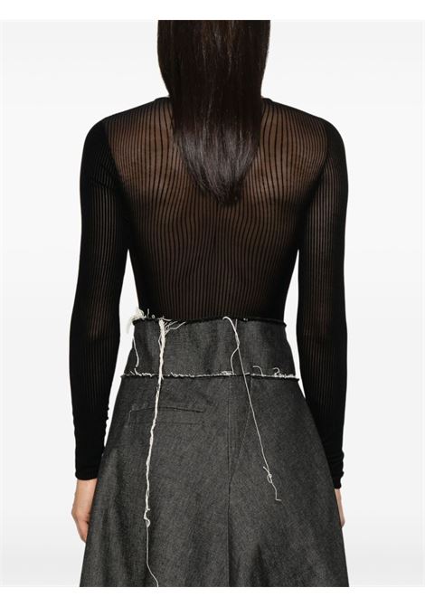 body morphing pinstripes donna nero in poliammide JEAN PAUL GAULTIER | 24/31-F-BD055-T570-0000
